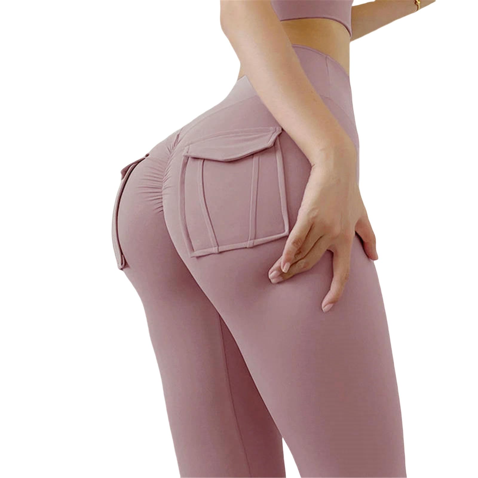 Pantaloni da Yoga Donne Stretchy Vita Alta Allenamento Sportivo Leggings Running Palestra Fitness Tight-Lavanda-l