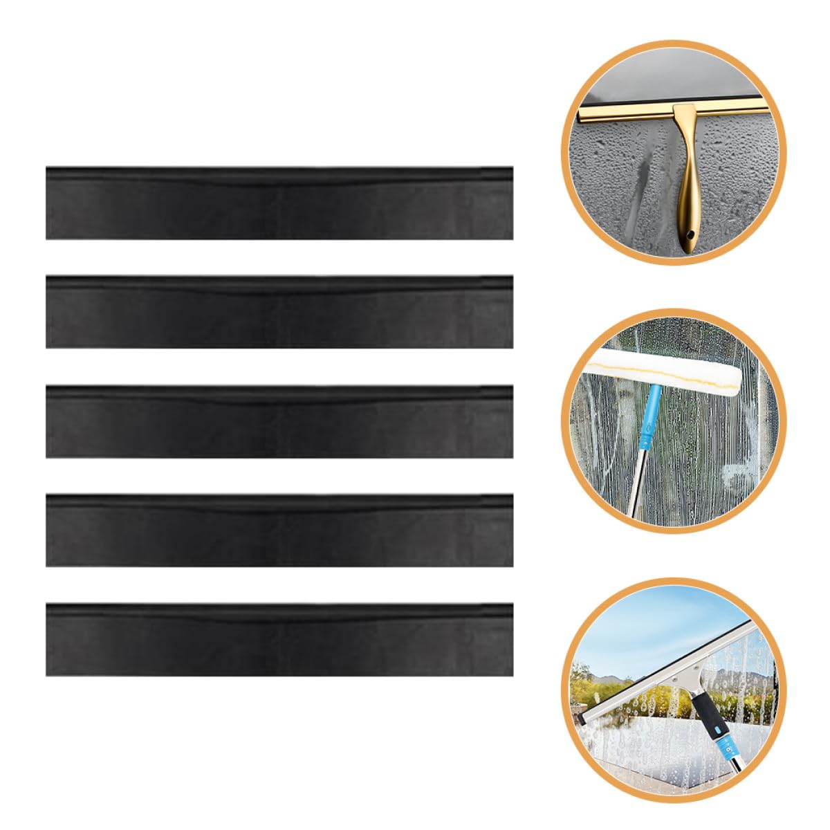 5 piezas de goma de repuesto para limpiacristales de 35 cm, paquete de recambio de goma resistente al desgaste para limpieza de cristales sin rayas y uso duradero