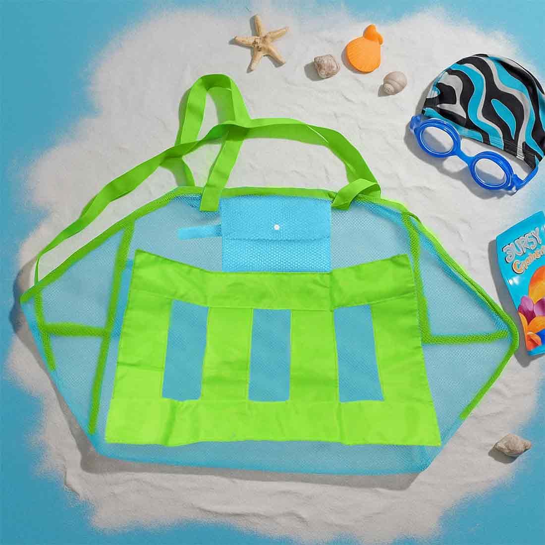 Borsa da Spiaggia, Porta Giochi Bambini, Grande Borsa Lunga Durata per Sabbia Nuotare e Piscina e Deposito Giocattoli Bambini da Sabbia e Acqua