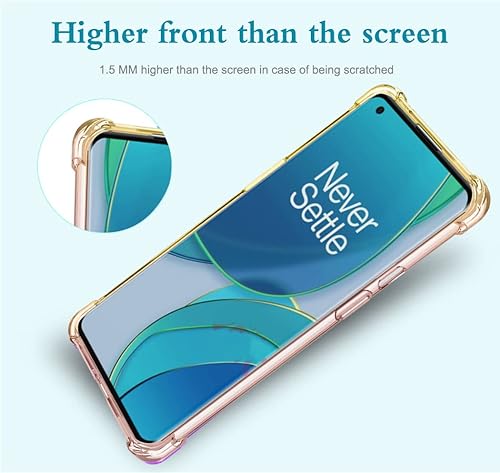 Miniatura 10 de Funda para OnePlus 9 Pro, OnePlus 9 Pro 5G con protector de pantalla de vidrio templado, lindo degradado transparente delgado, a prueba de golpes,