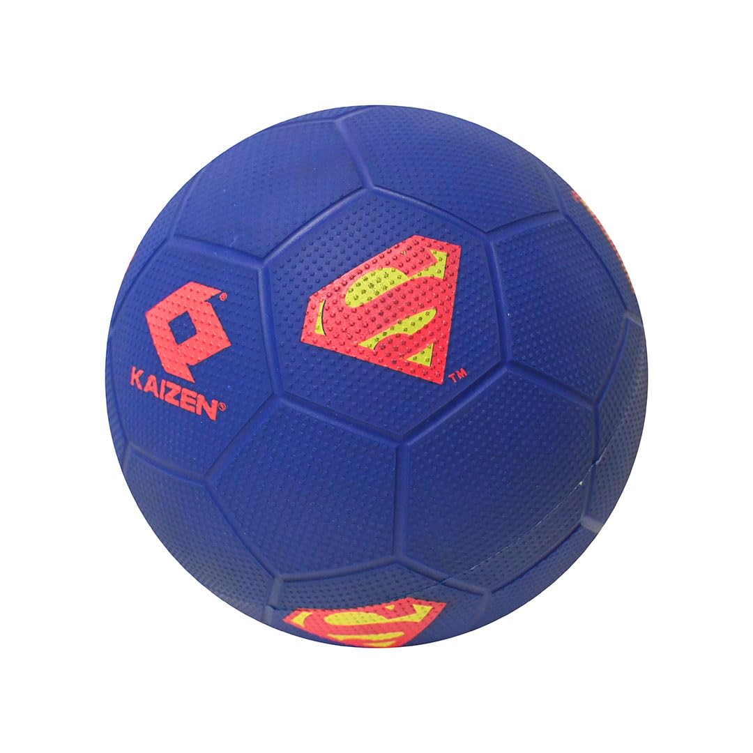 KAIZEN Superman RTM Size 3 Football | Roto Moulded PVC Ball for Kids | Red & Blue Pattern | Durable Indoor & Outdoor Training Ball | Superhero Edition-image-11