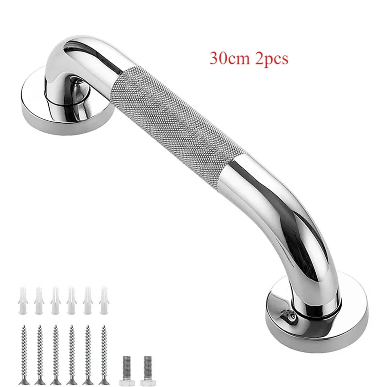 Barras de Apoyo para baños Pasamanos de baño para bañera, Inodoro, 300/400/500 mm, Antideslizante, para Ducha, Soporte de Seguridad, toallero(30cm 2pcs)