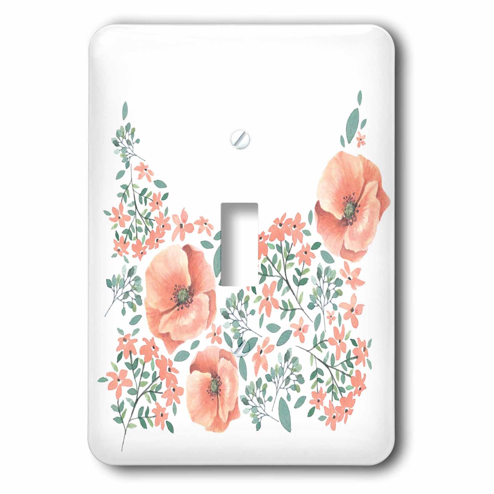 Interrupteur décoratif pensée aquarelle pêche pour salon et chambre
