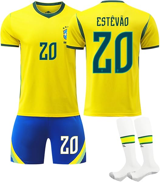 [COM4SPORT]ユニフォーム 2026 ブラジル代表 ワールド 上下セット 靴下付き 子供用 大人 ホーム 軽量 快適 サッカーチームファングッズ コスプレ ハロウィン 記念 - 4