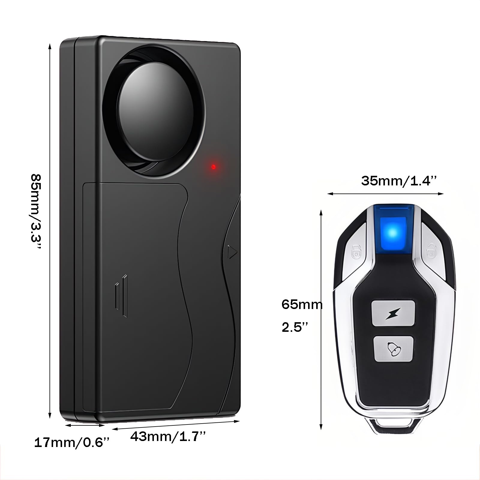 Mengshen Sistema di allarme antifurto per bici elettriche e scooter, con sensore di vibrazione e sensore di movimento, 110 dB, sensibilità e volume regolabili