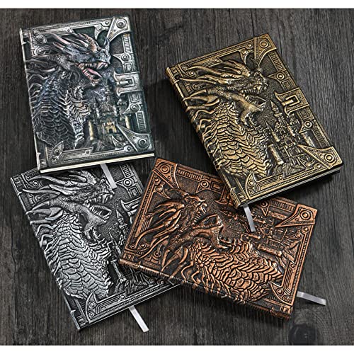 Antique Embossed Leather Journal Writing Notebook, 3D Embossed Vintage Travel Daily Notepad Sketchbook Christmas, Valentine's Day, Birthday Gift (A) #TOP1