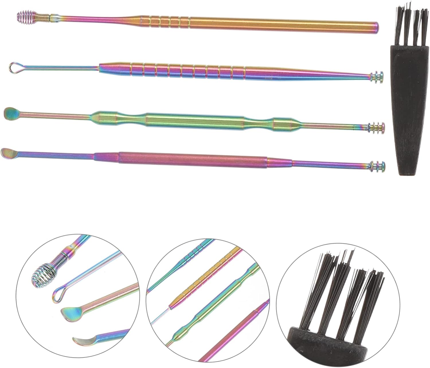 GLEAVI 4sets Ear Wax Removal Kit Ear Cleaning Tools Brush for Adults Gentle Easy to Clean