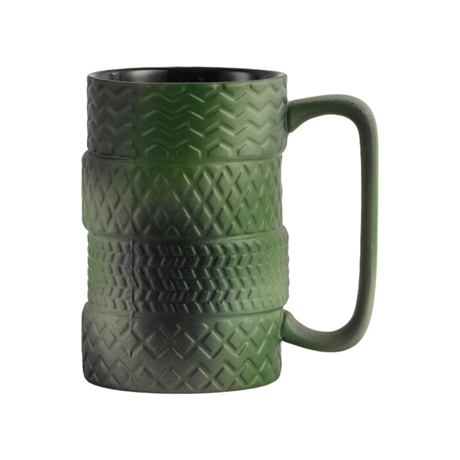 LUCKGONI Unique Tire Texture Design Ceramic Coffee Mugs for Hot Drink with Insulated Body and Comfortable Handle Portable Cup