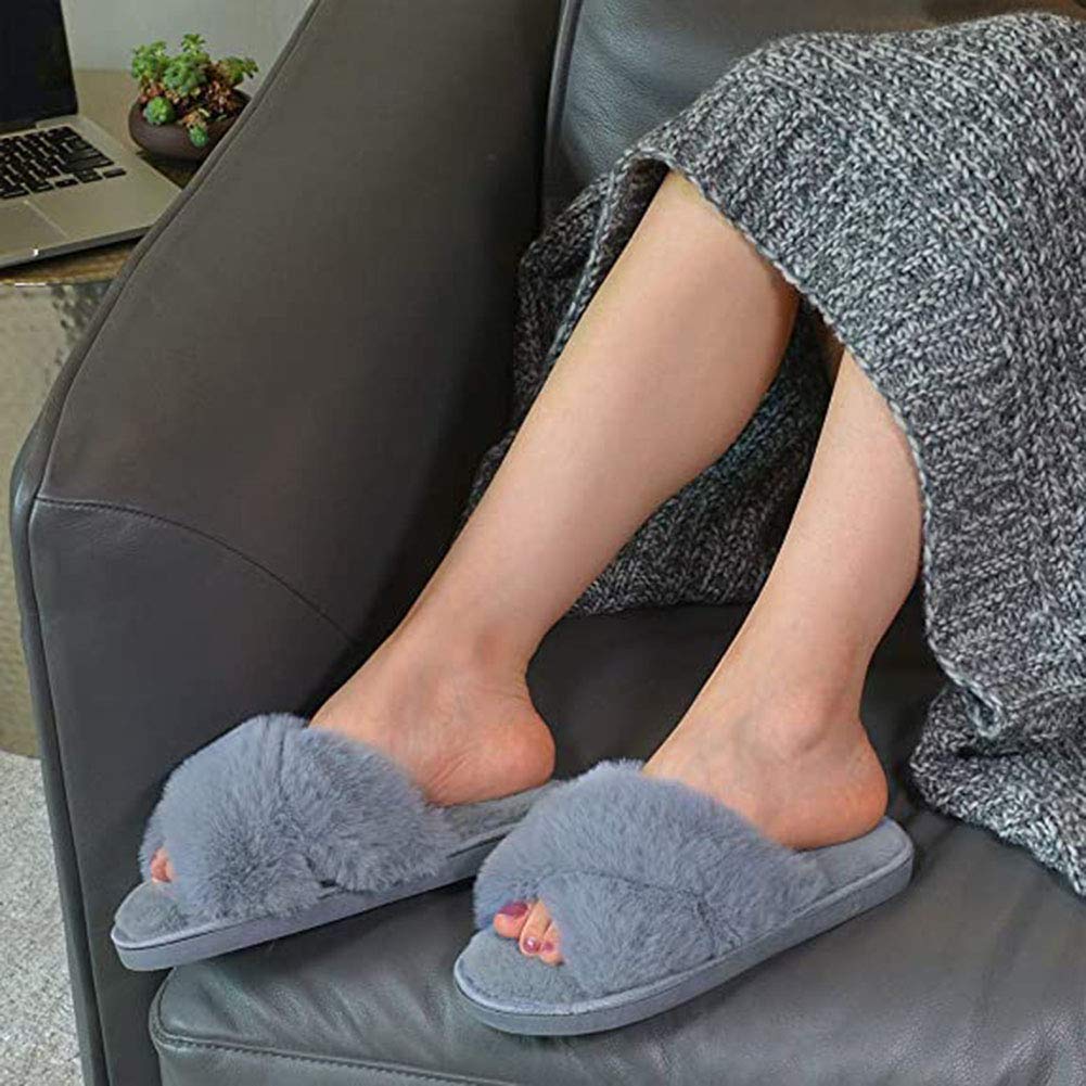 Fadezar Pantofole Peluche Donna Ciabatte da Casa Comode Invernali Moda Scarpe Sandali Slippers