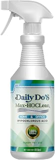 Daily Do's HOCLean Hypochlorous Acid Spray: All-Purpose, Multi-Surface Cleaner - Safe, Effective, Eco-Friendly - Hospital Grade - Clean, Deodorize, Non-Toxic, Biodegradable - ULV Fogger Solution 1L Pack of (1)