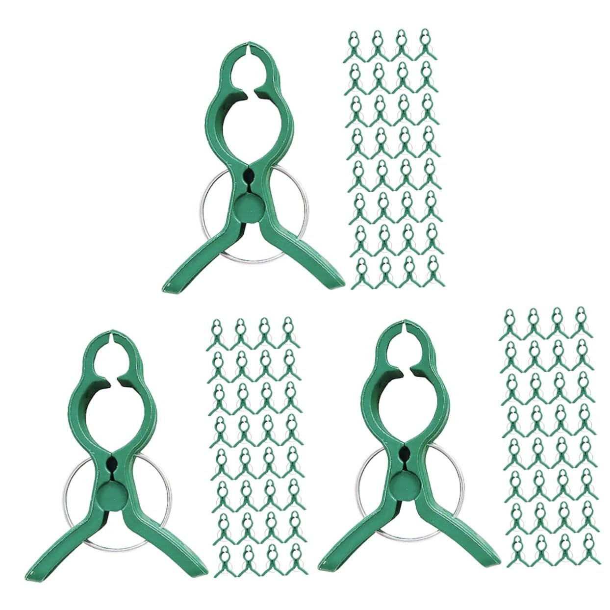 BESPORTBLE 3 Sätze Gartenclip-Set Stützclips Für Pflanzenstämme Abstecken Pflanzen-stützklammern Gitterclips Bieger Gartenclips Pole Kirschtomaten Stangen Stand Fix Green Plastik 60 Stück * 3