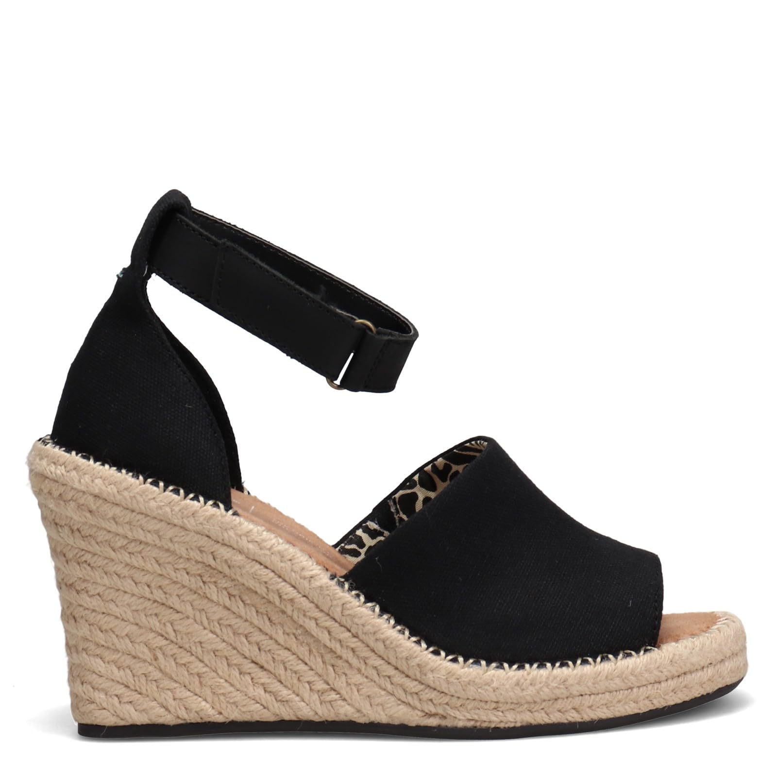 TOMS Marisol Wedge Black Leather 7.5 B (M)