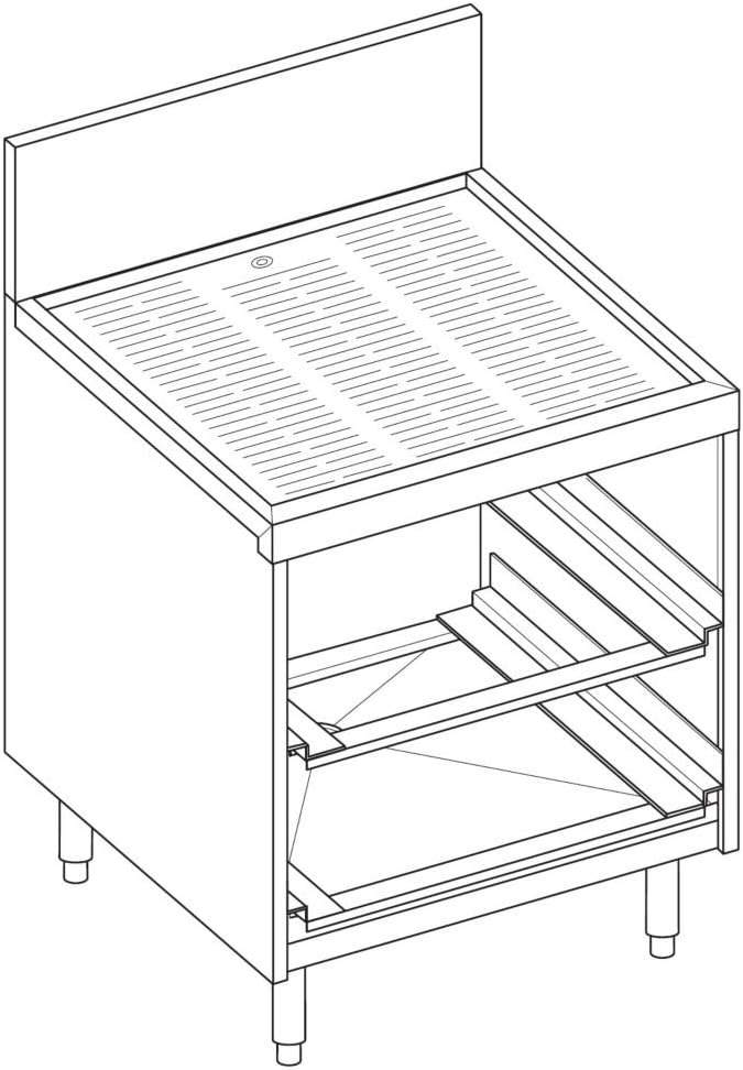 Perlick Glass Rack Storage Unit w/ Drain Board Top Rinse