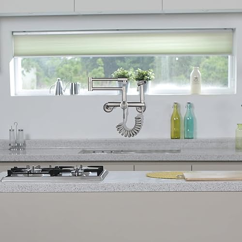 Miniatura 4 de Grifo de fregadero de cocina de montaje en pared de 4 pulgadas6 pulgadas8 pulgadas centro, grifo comercial plegable, grifo de llenado de olla con