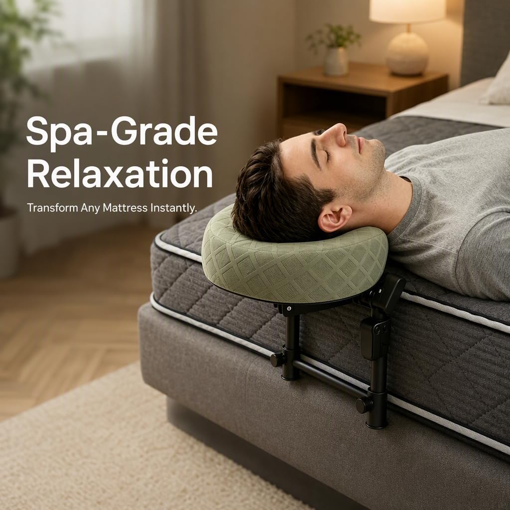 Massage Headrest for Bed - Adjustable Massage Attachment for Mattress | Portable Face Down Pillow After Eye Surgery with Armrest Shelf for Home Body Relaxation (with Armrest Shelf) image 5