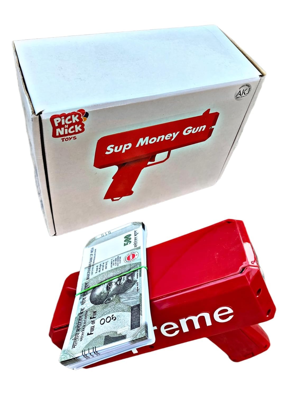 My Toy Kid Super Cash Gun Money Gun Fun for Weddings, Anniversary, Birthday Parties Includes 100 Fake Dollars