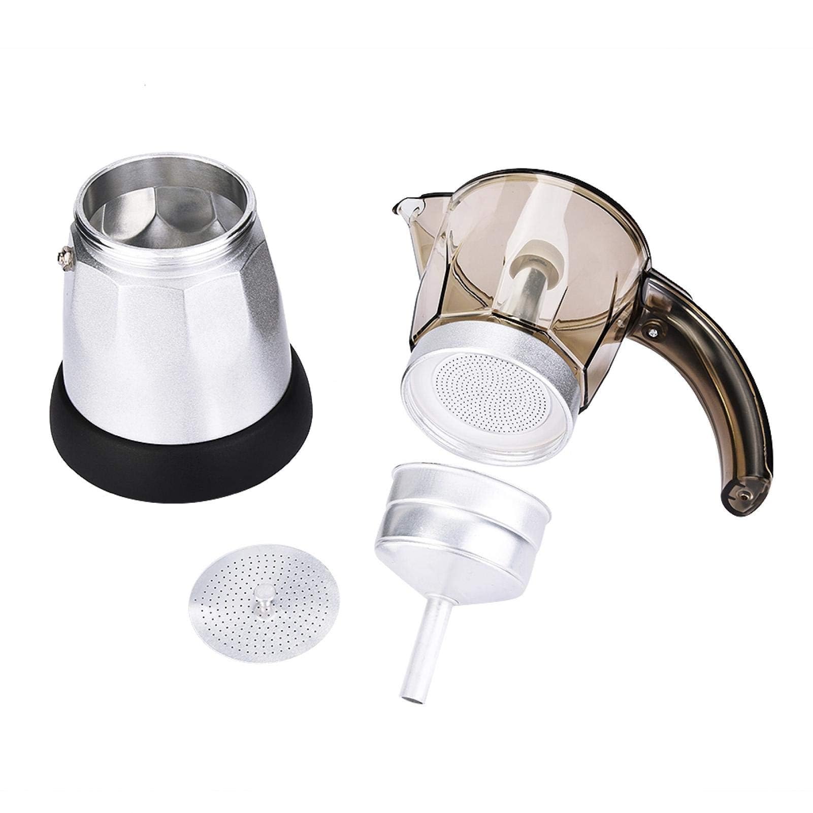 Pot Moka Électrique de Grande Capacité 220V Machine à Expresso Percolateur Classique Café et Thé pour Lave-vaisselle 300ml Argent
