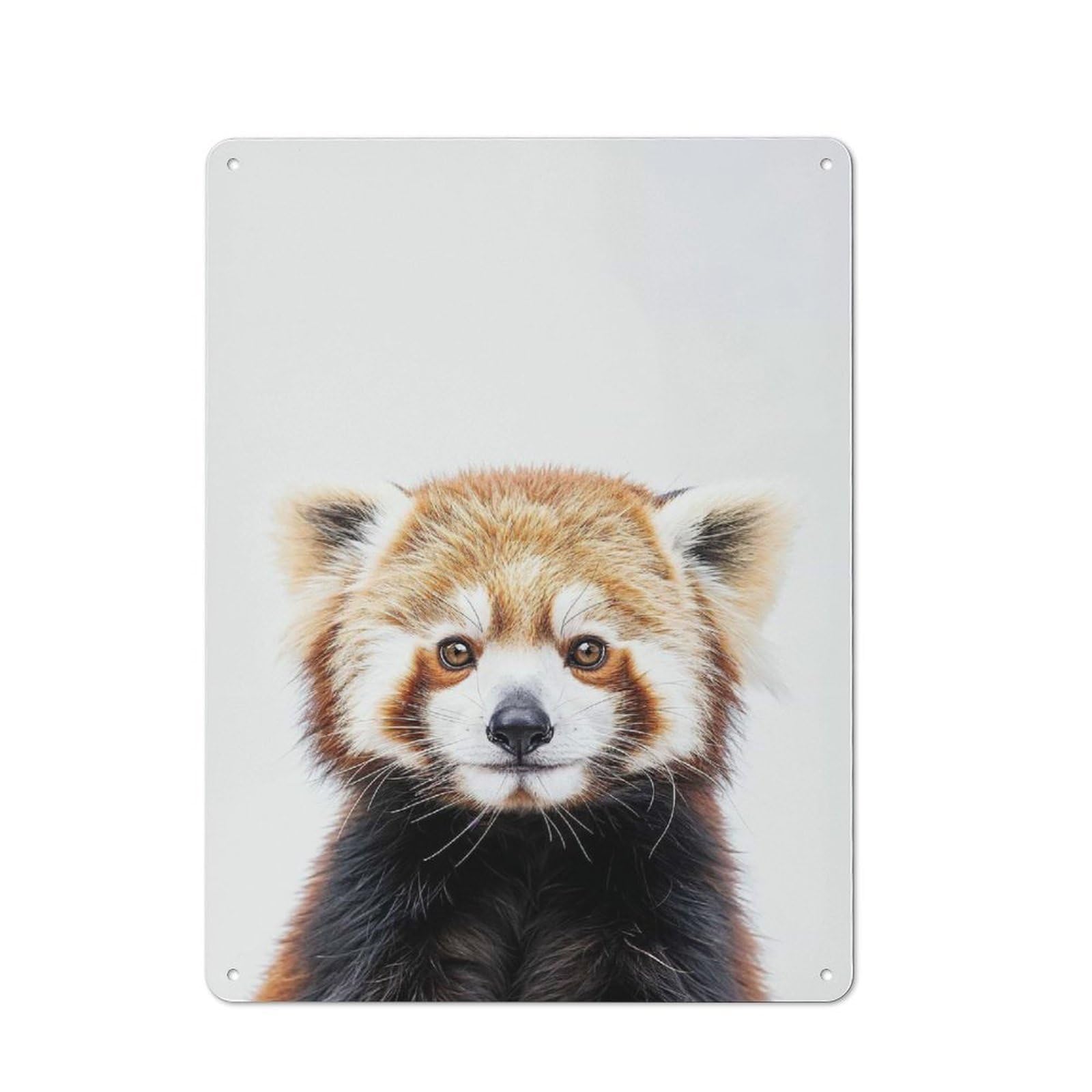 Junmoney Style-11 Cute Baby Red Panda Workshop Style Metal Wall Decor 40X30cm, Decorative Metal Plaque For Garage, Workshop, Shed Or Utility Room