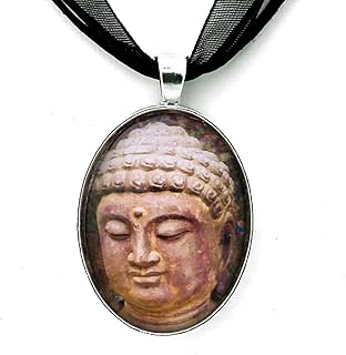 Laura Milnor Iverson The Serene Face of Buddha Handmade Art Pendant