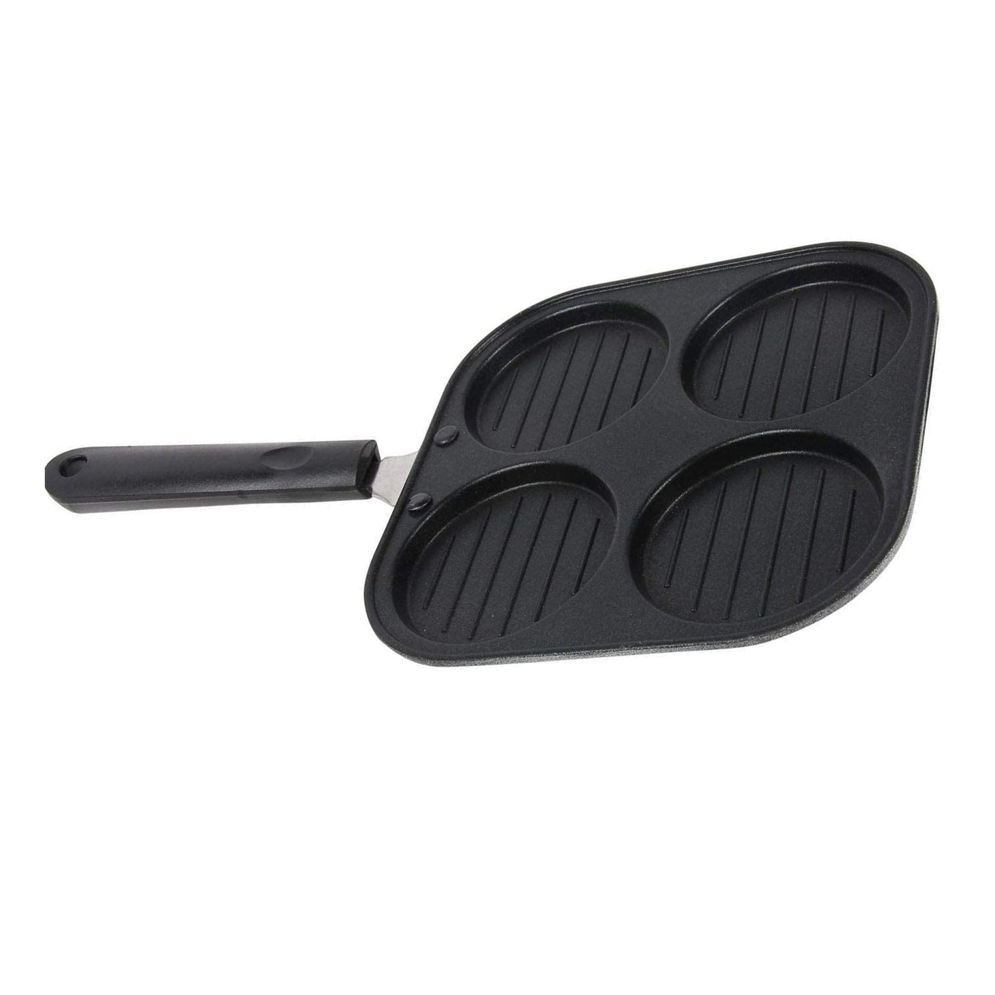 IDEAL PRIME Durable Aluminum Non Stick 4 Cavity Pancake Pan with Long Handle Rust Proof Mini Uttapam Pan Multi-Mini Snack Maker/Pan Cake Maker Grill Pan Cookware Pack of 1 1