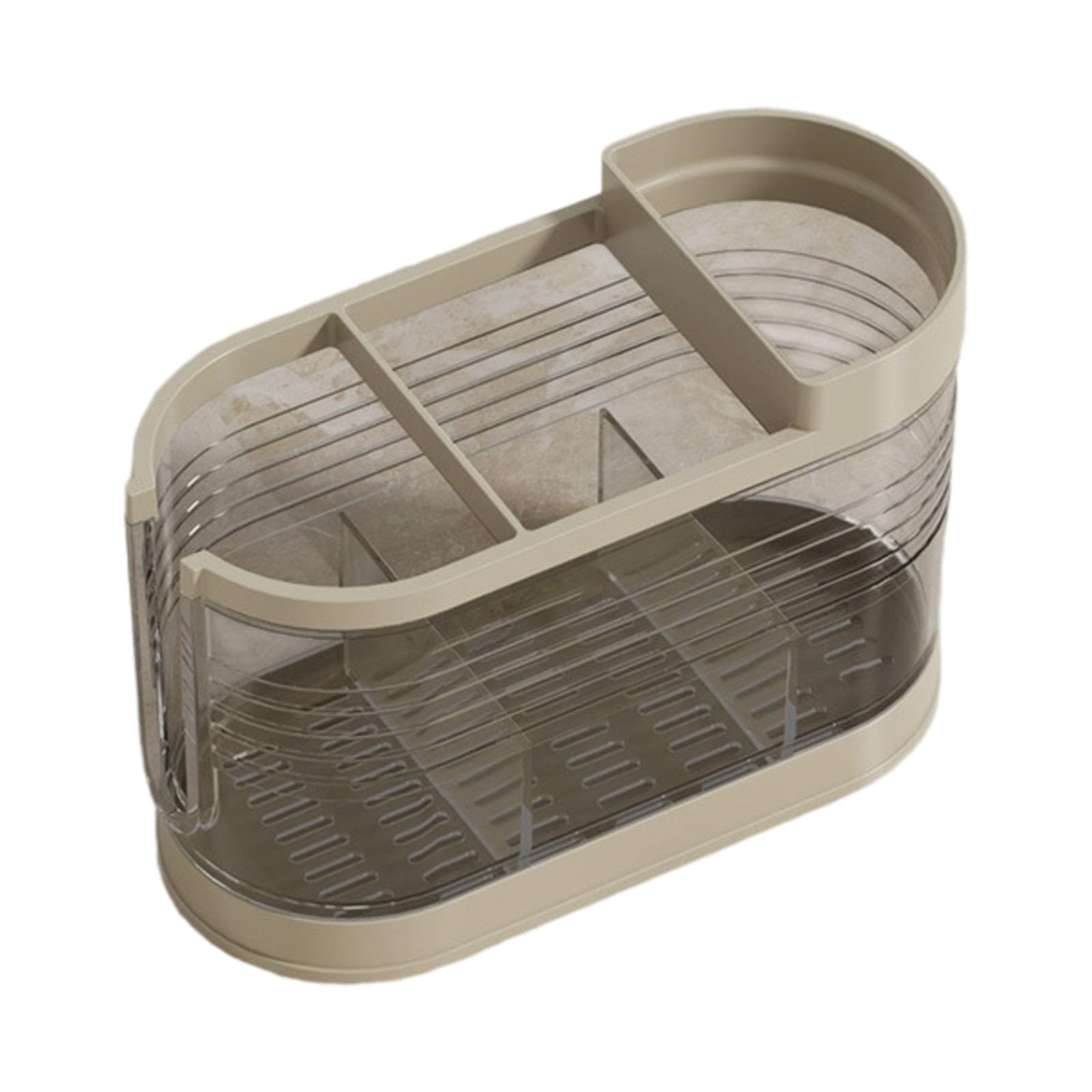 Hdoytxxm Gray Multifunctional Countertop Storage Rack For Chopsticks Spoons Forks Efficient Water Drainage Kitchen Organiser Spill Proof Utensil Drying Container
