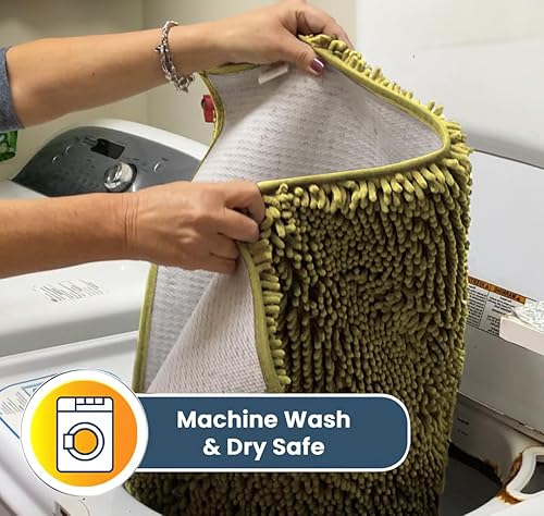 Vista 202 de Muddy Mat® - Tapete de microfibra superabsorbente para mascotas, antideslizante y lavable, de felpilla, secado rápido, para entrada