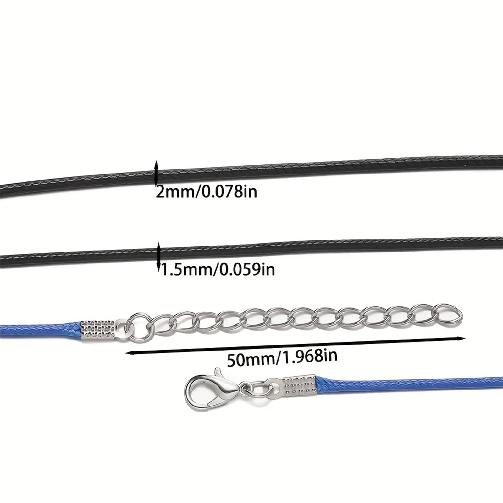 Sznurek do naszyjnika 100 szt. 1,5/2mm PU skórzany przewód bransoletki zestaw plecione sznurki powlekane woskiem z zawieszkami materiały ​​wyrobu biżuterii(Pink,1.5x220mm)