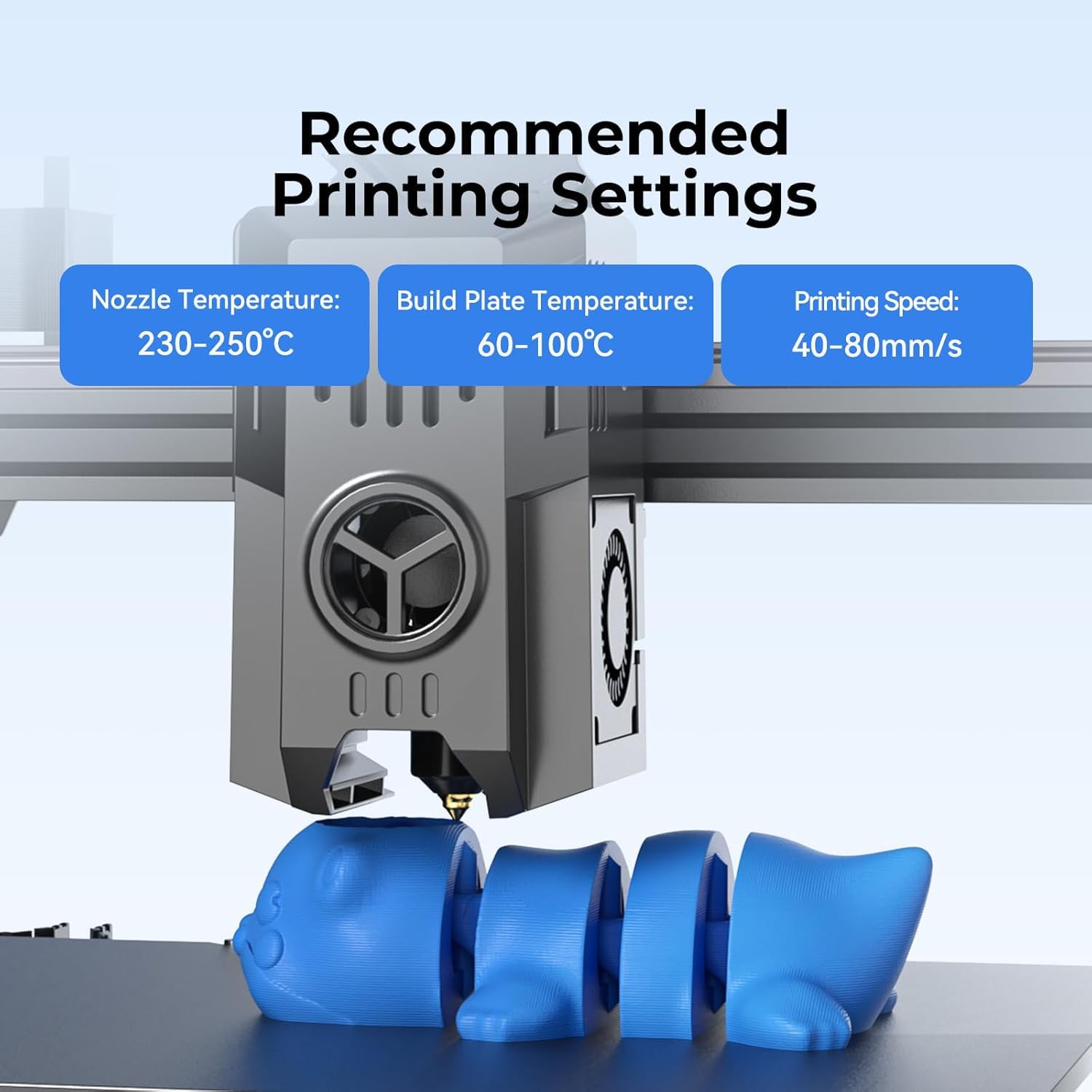 Creality PETG Refill Filament 1.75mm, CR-PETG Spulenloses 3D Drucker Filament, Schwarz, 10er Pack