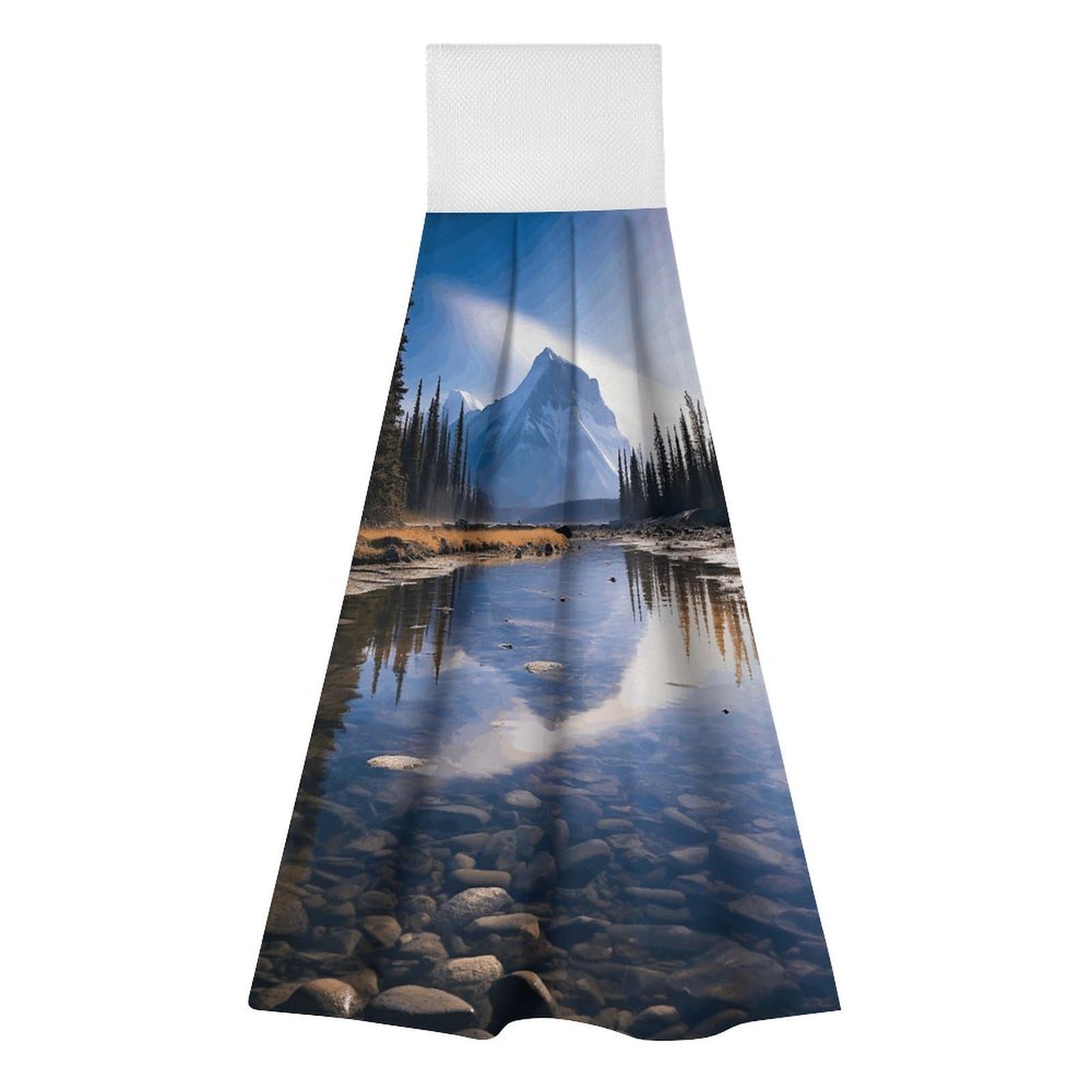 BTCOWZRV Magnificent View in Banff Hanging Kitchen Towels with Loop, 2 PCS Luxury Hand Towels for Bathroom, Soft Microfiber Absorbent Face Towels Quick Dry Cleaning Cloths for Kitchen Dish Towels