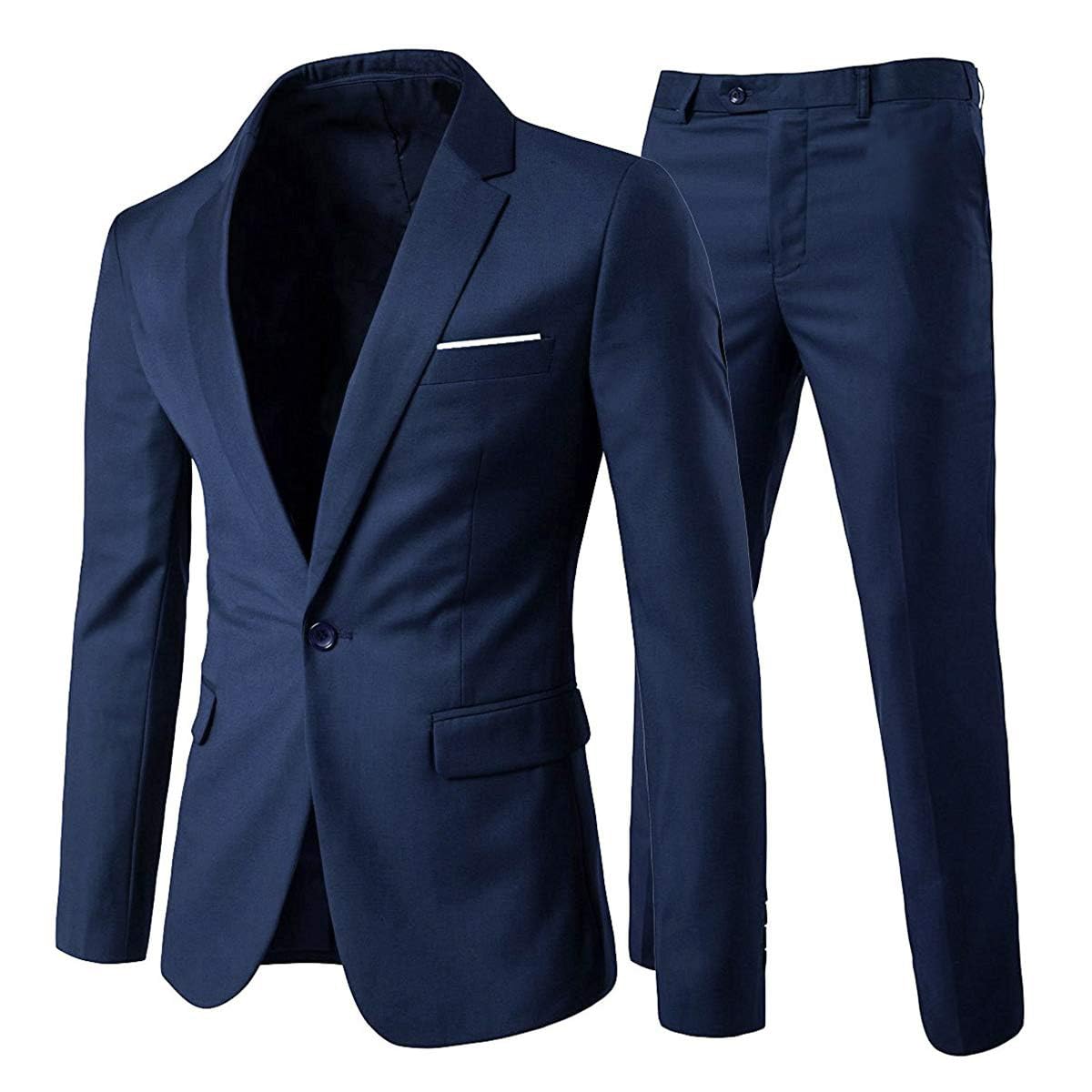 Sponsored Ad - Men's 2-Piece Suits Slim Fit 1 Button Dress Suit Jacket Blazer & Pants Set