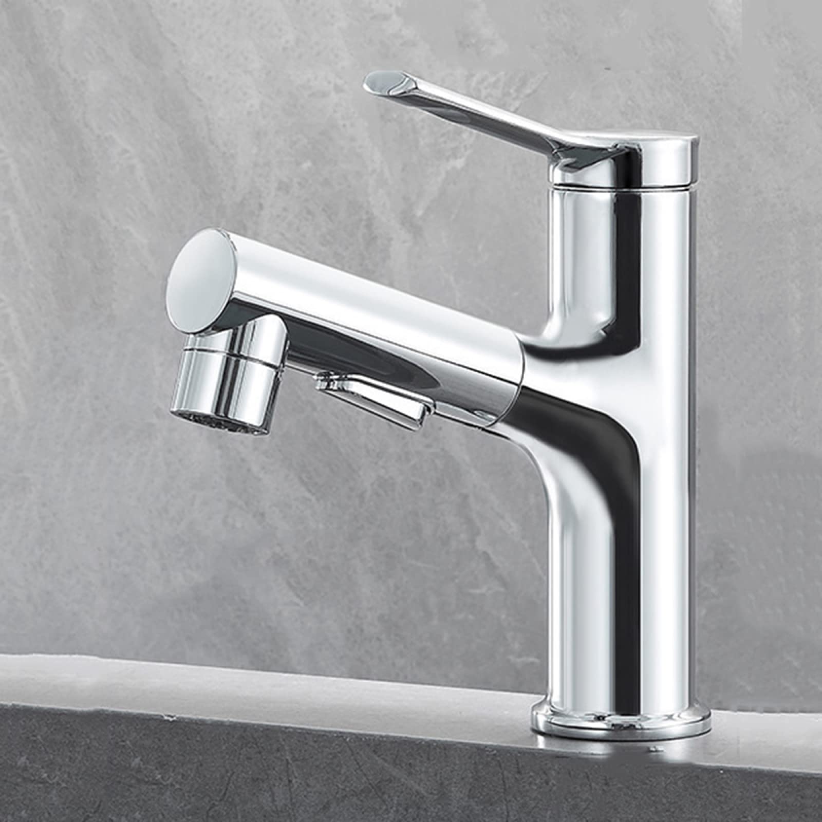 Grifo de lavabo de baño con pulverizador extraíble monomando agua caliente y fría LWX