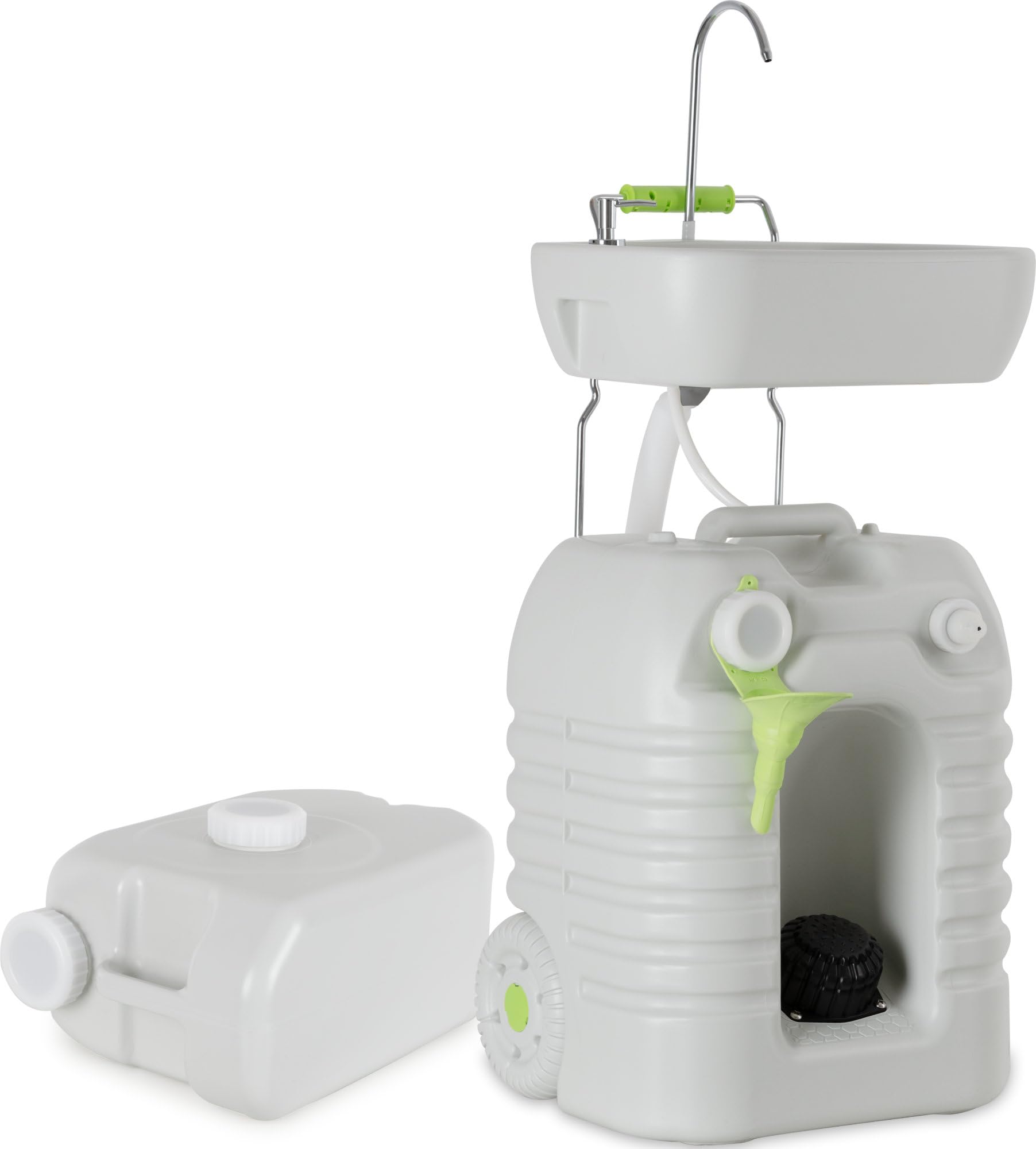 Stagecaptain PSW-45 Quixie Lavabo de camping portátil lujo set - Estación móvil de soporte de viaje al aire libre con tanque mecánico de 45 L e bomba de pie - Carro y depósito de aguas residuales