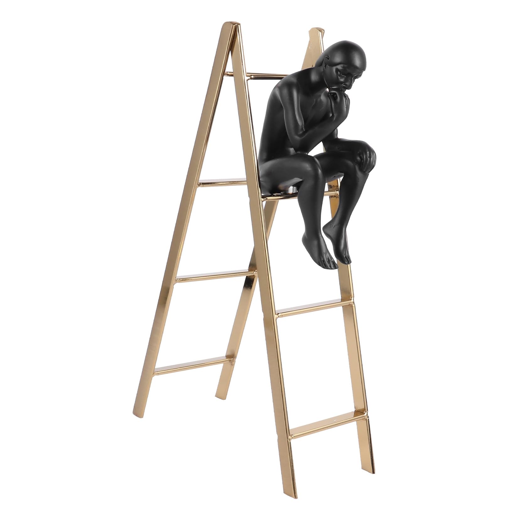 Sculpture penseur en fer forgé modèle noir - Statue d'art moderne minimaliste pour bureau