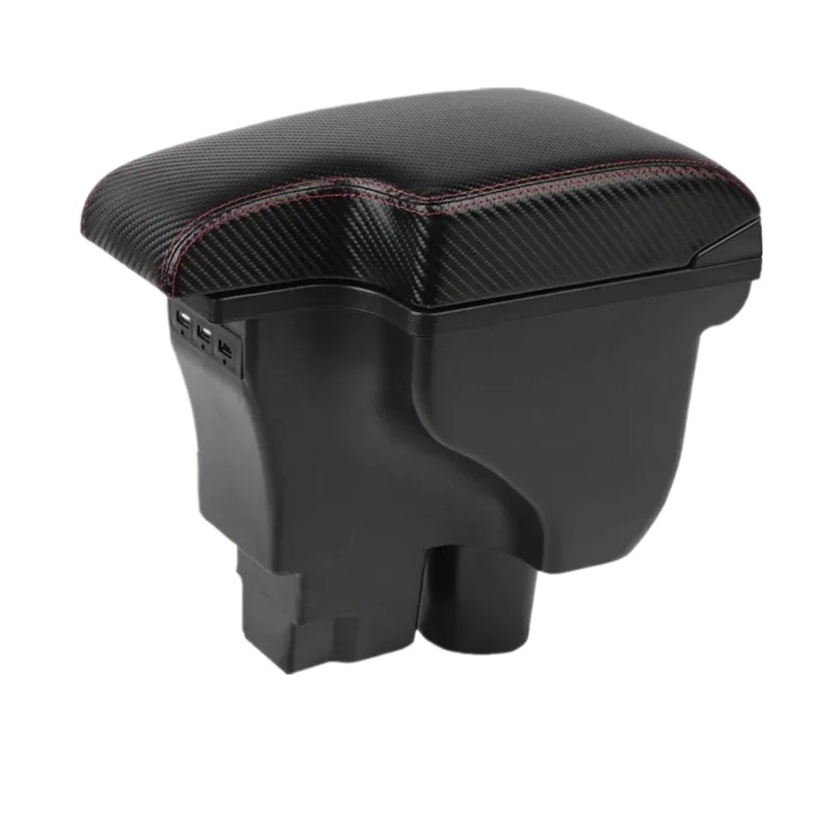 Ecbugat 2C Leather 3Usb For Chevrolet For Sail 3 For Aveo 2014-2024 Car Armrest Box Dedicated Retrofit Storage Accessories Car Armrest Box(2C Leather 3Usb)