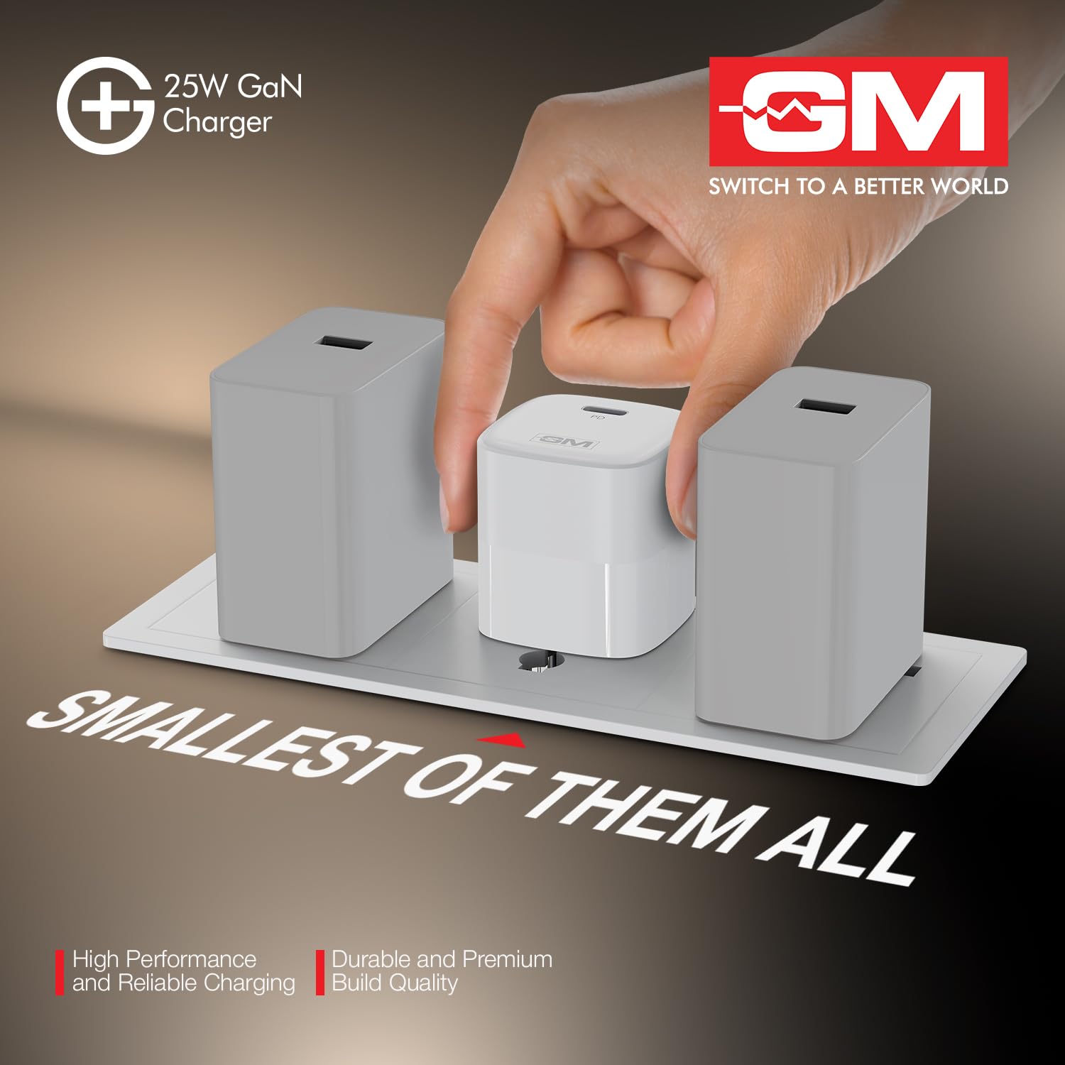 GM G+ 25W GaN Fast Charger with USB-C Port | PD 3.0 QC 3.0, Compact Travel Charger with Advanced Safety Protection for iPhone, Samsung, Pixel Series | 1 Year Warranty 4