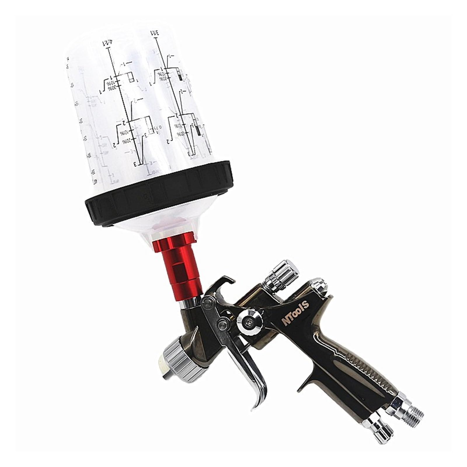 Pistolet de pulvérisation HVLP 1.0mm avec godet de mélange 400CC et son adaptateur