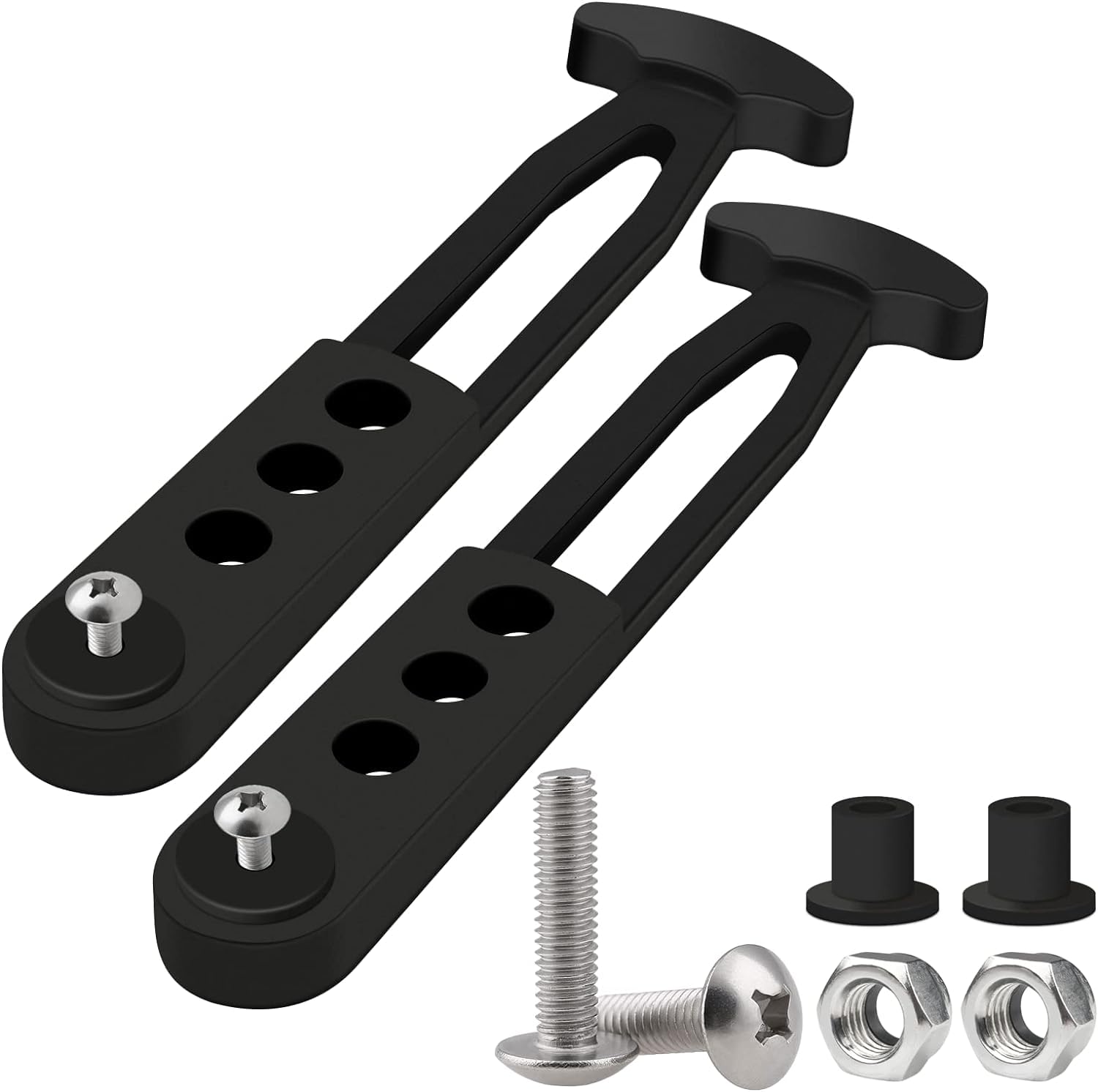 2 Pack Boat Telescoping Ladder Rubber Strap, Boarding Fixed Lock Belt Adjustable 4-Hole Installation for Pontoon Boat Yacht Roof RV Folding Ladder