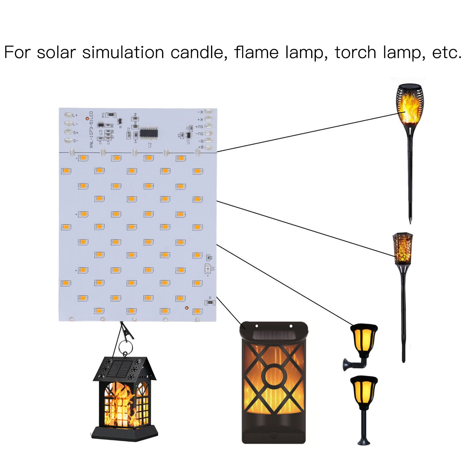 Topyond Flexible LED Panel with 3 Lighting Modes - Solar Simulation Candle Flame Lamp, 5?6V Light Solution
