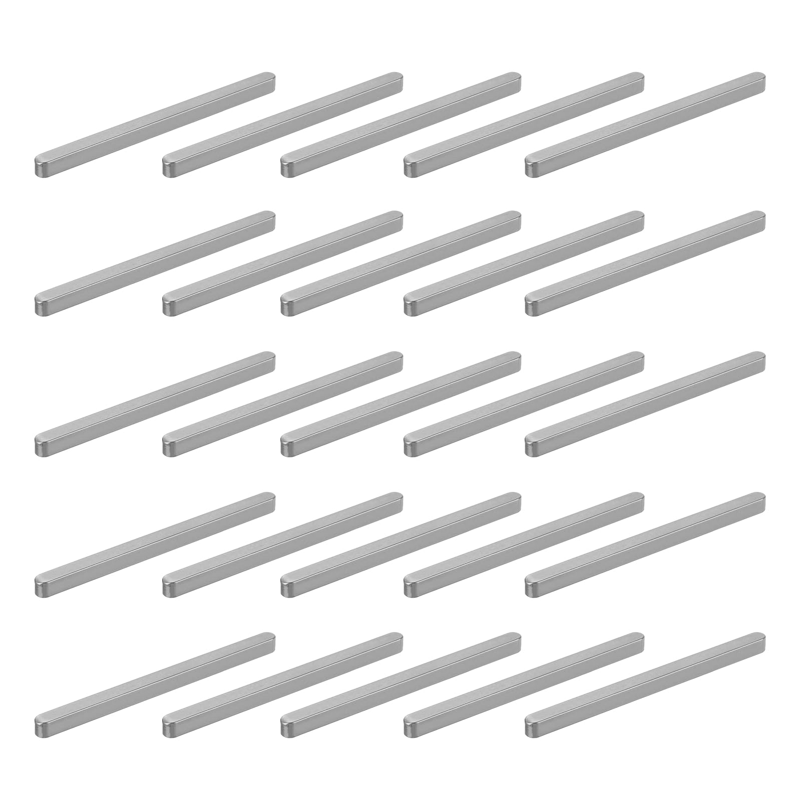 sourcing map 20 Pcs Round Ended Feather Key, 100x6x6mm Carbon Steel Drive Shaft Parallel Keys Keyway Stock Assortment for Mechanical Fasteners Industry