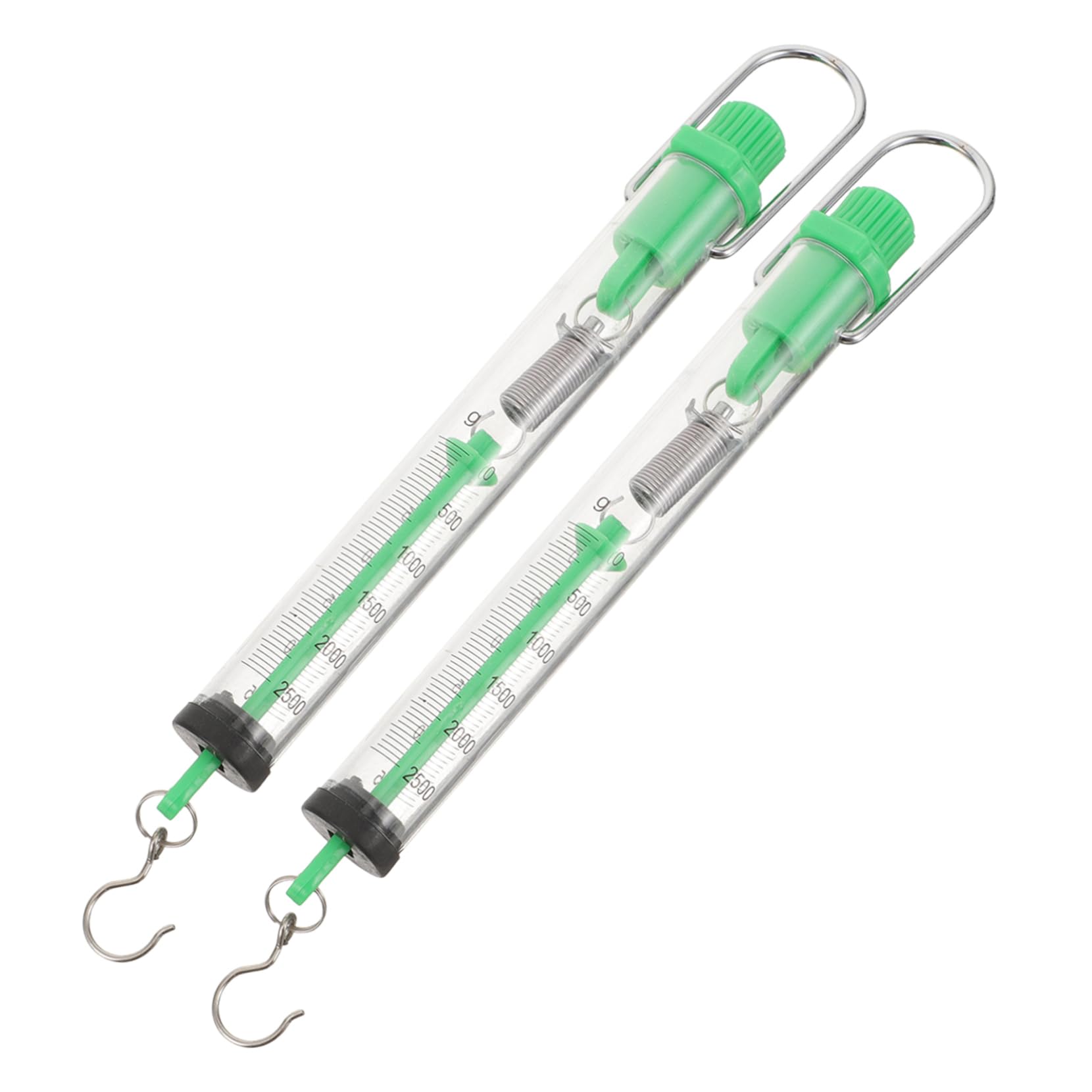 MAGICLULU Federwaage mit Haken und Aufhängeöse 2 Stück mit 25n Kapazität Kraftdynamometer Zufällige Farbe aus Kunststoff Mechanische Federwaage für Physikunterricht im Klassenzimmer