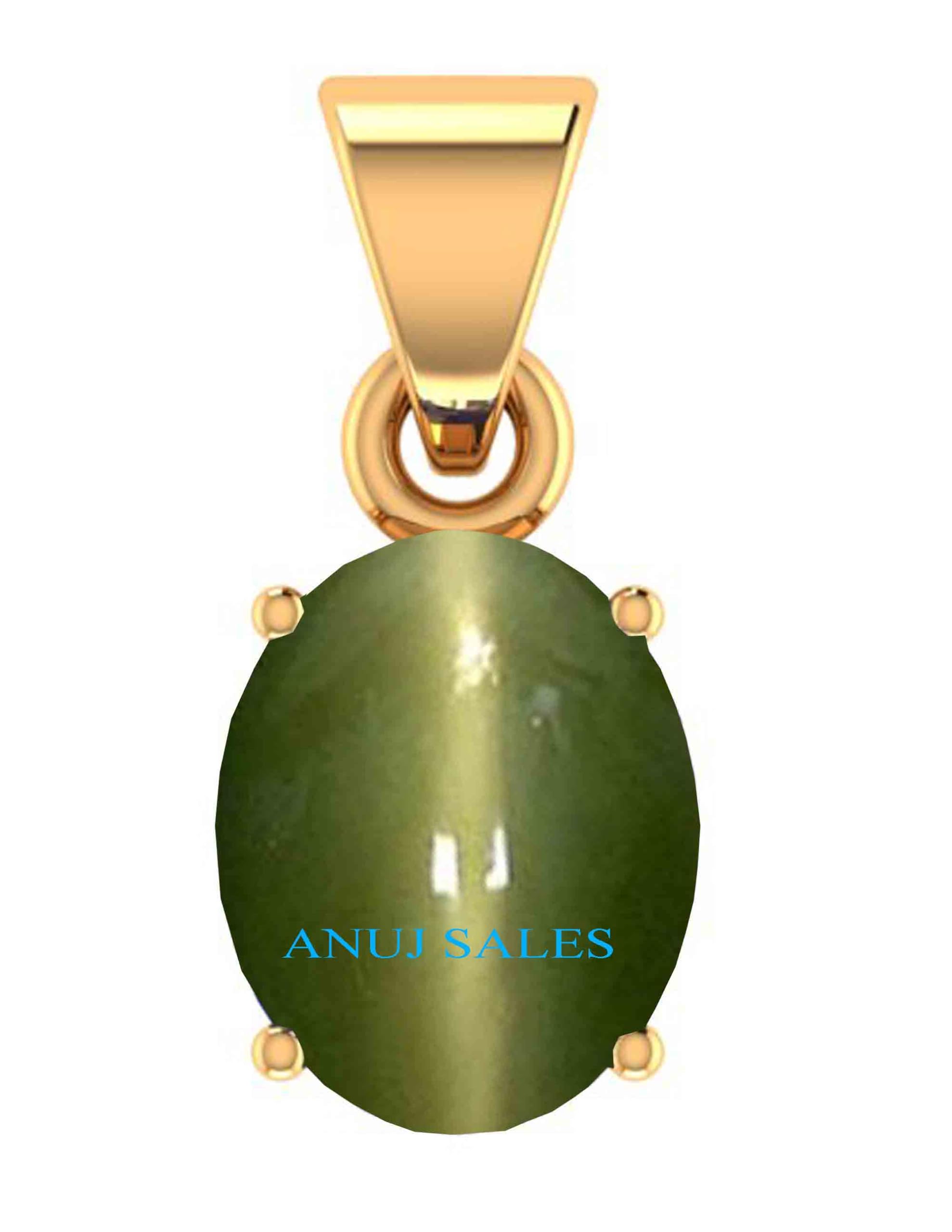 anuj sales 14.25 Ratti Cat's Eye Stone Ashtadhatu Pendant Rashi Ratna Natural Certified Lehsuniya Gold Plated Locket Gemstone Unheated and Untreated Gemstone for Men and Wome-picture-14