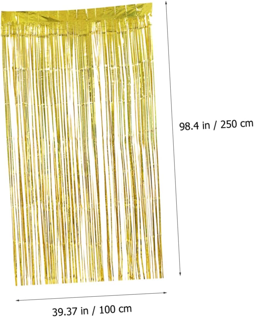 2pcs Foil Fringe Backdrop Curtains Birthday Party Decoration Tinsel Streamers for Photo Booth Wedding Christmas and Themed Events