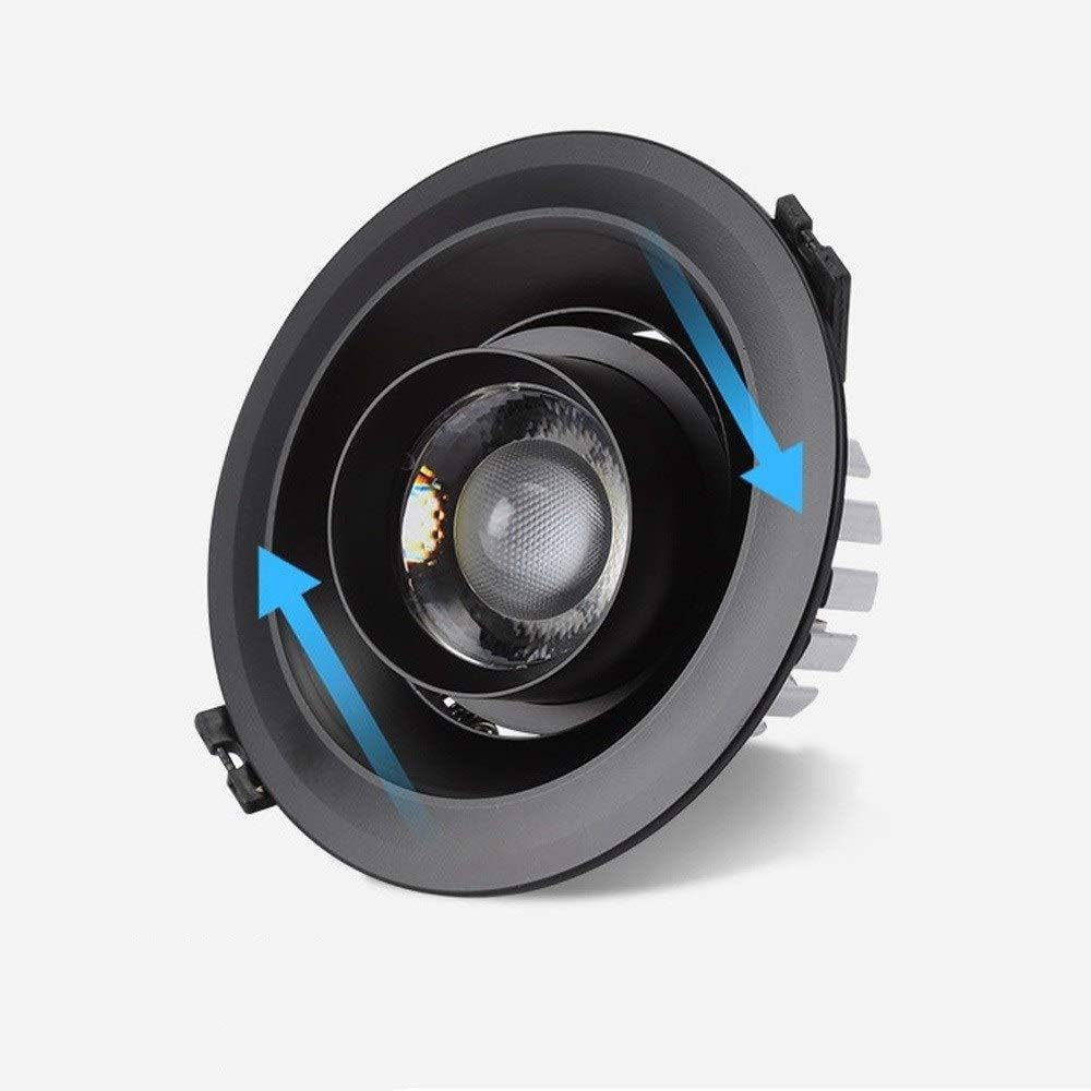 Recessed Anti-Glare Eye Protection Indoor Lighting Downlights 15W LED Power Saving Zoom Spotlight Efficient Heat Dissipation Aluminum Downlight Commercial Embedded Ceiling Light Integrated