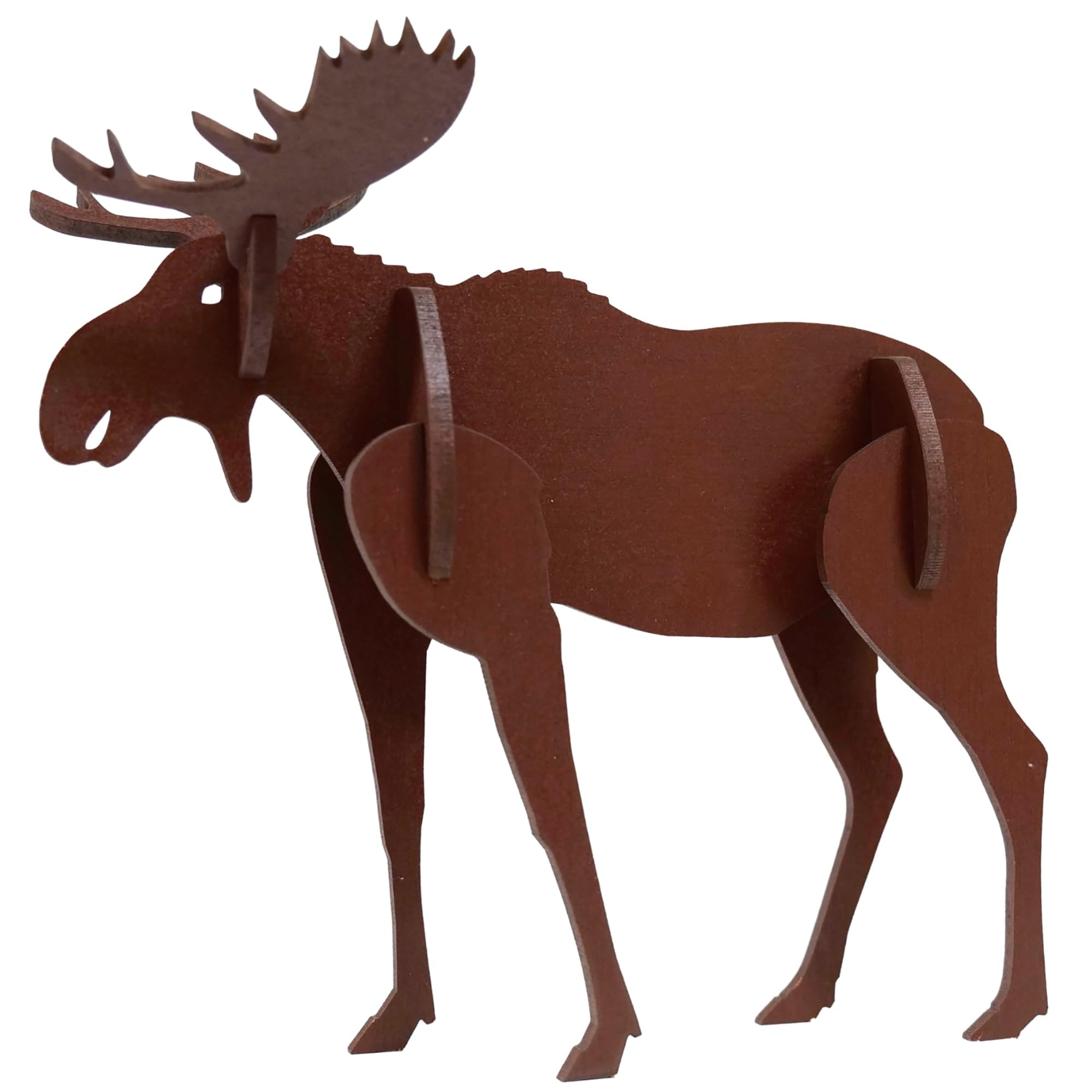 Little & Wood: Woodlet: Medium - Moose - Brown, 3D Wooden Kit-Set, Animal Puzzle, Easy Assembly, Pop Build Fun, 100% Susta...