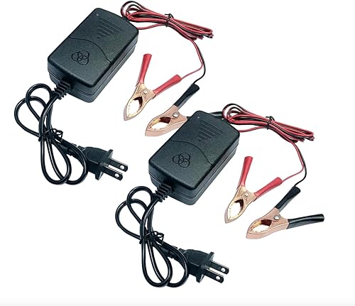 Cargador de batería de coche de 12 V 1 A, cargador de batería de mantenimiento para barcos, motocicletas, cuatrimotos, cortacéspedes de montar y