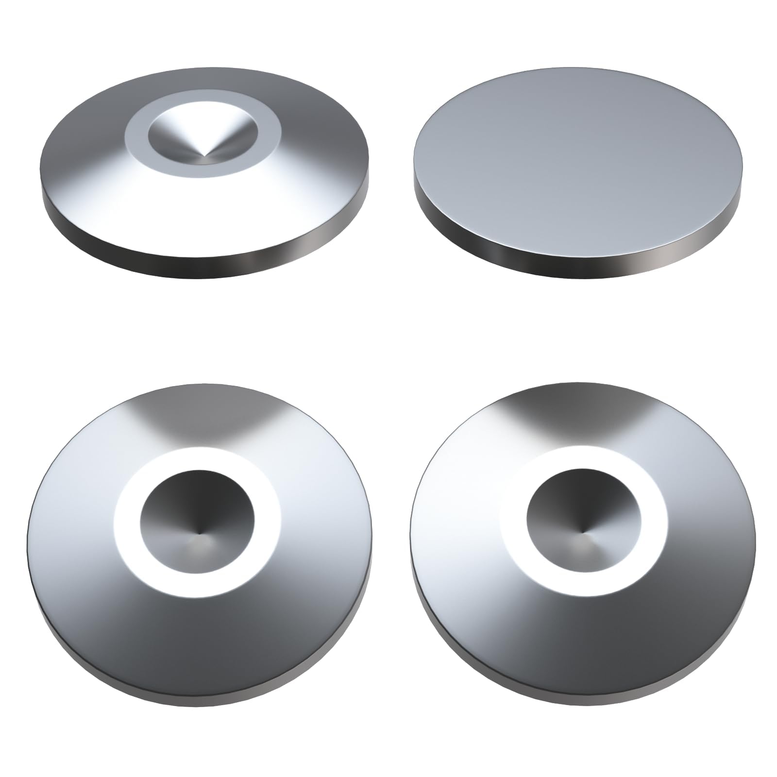 Monosaudio 4 Stück HiFi Spikes Pad Gerätefüße 25x5mm High End Lautsprecherständer Füße Aluminium Stoßdämpfer Isolationsfüße Absorber Füße HiFi Untersetzer für Verstärker Plattenspieler Subwoofer