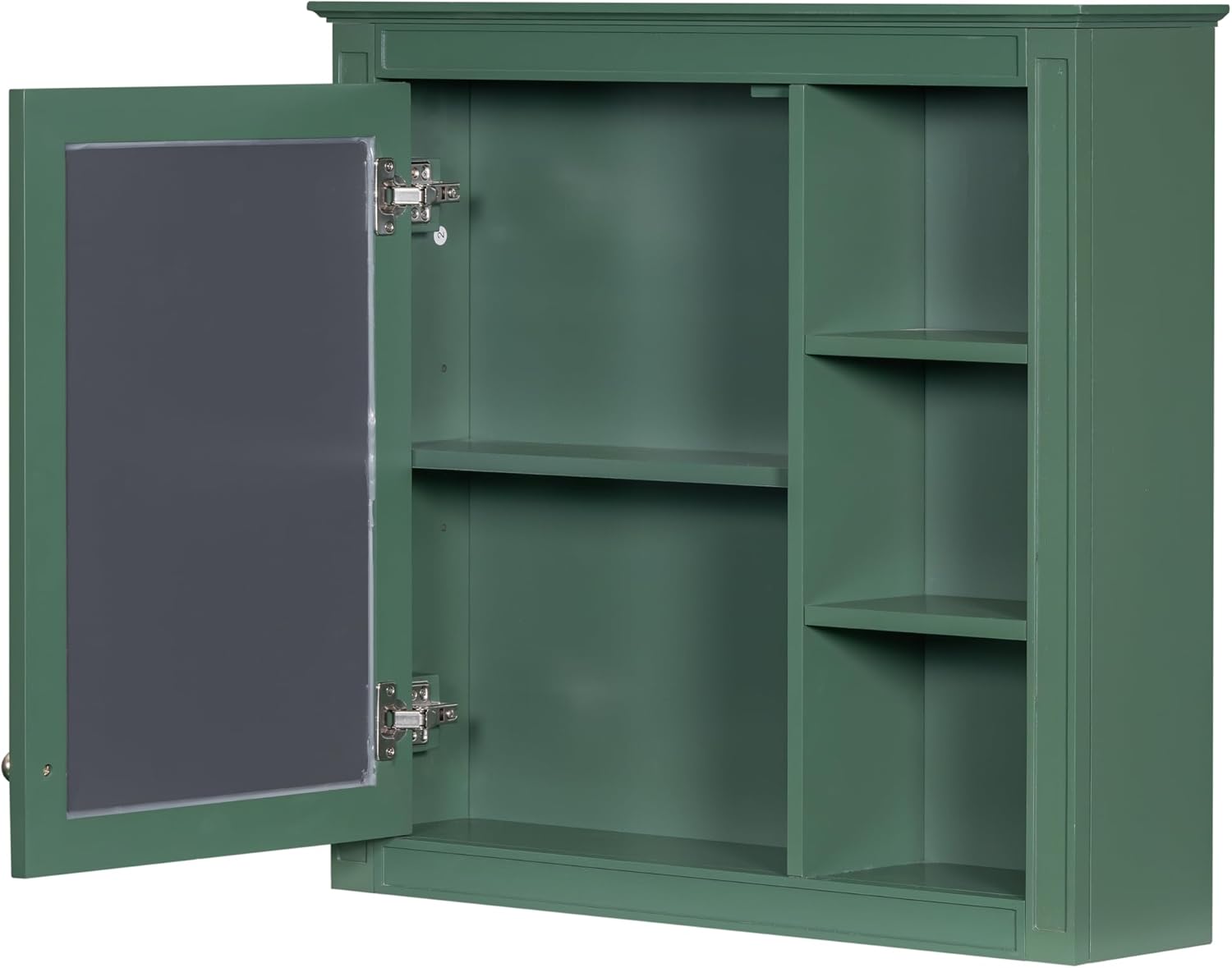 Bathroom Vanity Set with Mirror, Modern Bathroom Storage Cabinet with 2 Drawers and a Tip-Out Drawer, 30'' Single Sink Bathroom Vanity, Mirror Cabinet with 3 Open Shelves, Green
