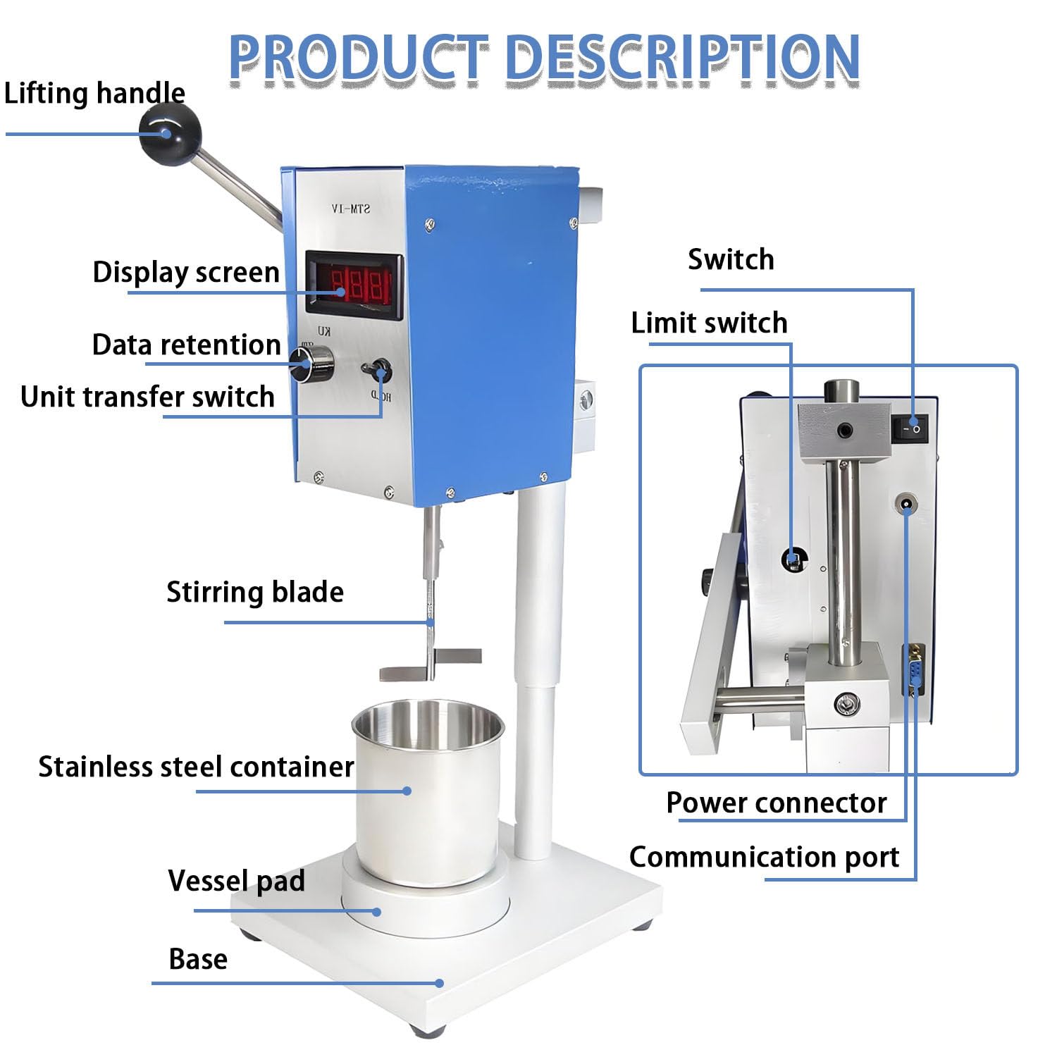 Medidor viscosidad pinturas digital rotacional 200RPM LCD laboratorio 220V