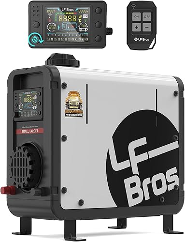 LF Bros Calentador diésel de 110V/12/24V 5KW, calentador de espacio de estacionamiento diésel todo en uno con diseño elegante para espacios