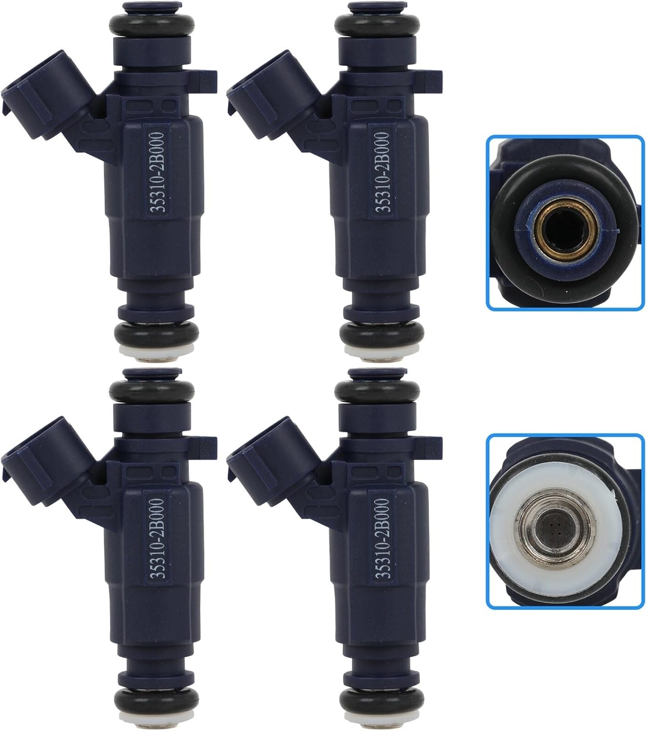 4Pcs 4 Holes Fuel Injector Replace FJ1108,353102B000, 35310-2B000, 842-12407, 0280157174 SCITOO Fuel Injectors Suitable with 2010-2011 for Kia for Soul Automotive engine